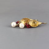 Citrine Earrings, Ruby Cluster Earring, Pearl Drop Earrings, Gemstone Earrings, November Birthstone, Statement Earrings, Wedding Earrings