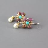 Jasmine Earrings, Lepidolite Earrings, Small Flower Earrings, Turquoise Earrings, Pearl Drop Earrings, Bohemian Earrings, Purple Earrings