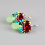 Big Statement Gemstone Drop Earrings