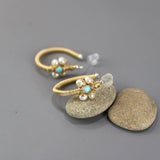 Wire Wrap Hoops, Turquoise Hoop Earrings, Mixed Metal Hoops, Turquoise Pearl Hoops, Boho Hoop Earrings, Unique Handmade Earrings, Boho Style