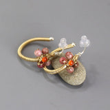 Bohemian Wire Wrap Hoop Earrings, Multi Stone Earrings, Carnelian Hoops, Unique Earrings, Summer Wedding, Flower Hoop Earrings, Boho Chic