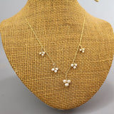 Pearl Cluster Necklace, Dainty Necklace, Layering Necklace, Pearl Jewelry, Wedding Necklace, Pearl Bridal Necklace, Minimalist Necklace