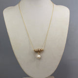 Wire Wrapped Pendant, Pearl Necklace, Bridesmaid Gift, Wedding Jewelry, Bridal Gift, Gold Pearl Necklace, Minimalist Necklace, Dainty