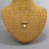 Wire Wrapped Pendant, Pearl Necklace, Bridesmaid Gift, Wedding Jewelry, Bridal Gift, Gold Pearl Necklace, Minimalist Necklace, Dainty