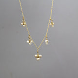 Pearl Cluster Necklace, Dainty Necklace, Layering Necklace, Pearl Jewelry, Wedding Necklace, Pearl Bridal Necklace, Minimalist Necklace