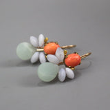 Pastel Earrings, Coral Earrings, Amazonite Drop Earrings, Boho Earrings, Colorful Earrings, Small Drop Earrings, Petite Earrings, Gift Ideas