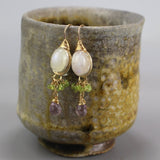 Moonstone Wedding Earrings, Statement Earrings, Peridot Earrings, Amethyst Earrings, Long Drop Earrings, Bridal Earrings, Gemstone Earrings