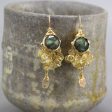 Labradorite Earrings, Citrine Cluster Earrings, Multi Stone Earrings, Birthstone Earrings, Statement Earrings, Boho Wedding Earrings