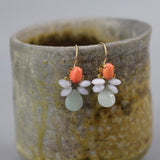 Pastel Earrings, Coral Earrings, Amazonite Drop Earrings, Boho Earrings, Colorful Earrings, Small Drop Earrings, Petite Earrings, Gift Ideas