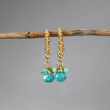 Boho Hoop Earrings, Wire Wrap Hoops, Gemstone Hoop Earrings, Amazonite Hoops, Blue Earrings, Jade Earrings, Statement Hoop Earrings