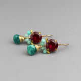 Boho Earrings, Colorful Earrings, Fuchsia Earrings, Amazonite Earrings, Unique Earrings, Summer Jewelry, Small Drop Earrings, Gift for Her