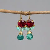 Boho Earrings, Colorful Earrings, Fuchsia Earrings, Amazonite Earrings, Unique Earrings, Summer Jewelry, Small Drop Earrings, Gift for Her