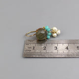 Multi Stone Earrings, Labradorite Earrings, Bridal Earrings, Amazonite Earrings, Pearl Cluster Earrings, Bridesmaid Earrings, Handmade