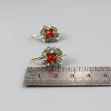 Square Earrings, Carnelian Earrings, Labradorite Earrings, Gemstone Earrings, Unique Earrings, Small Drop Earrings, Handmade Earrings