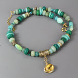 Citrine Pendant Necklace, Blue Gemstone Necklace, Beaded Necklace, Statement Necklace, Turquoise Aquamarine Necklace, Multi Stone Necklace