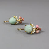 Multi-Stone Earrings, Amazonite Earrings, Unique Gemstone Earrings, Rhodonite Earrings, Pearl Earrings, Bridal Earrings, Mother of the Bride