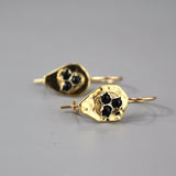 Onyx Shield Earrings, Small Protection Earrings, Gold Drop Earrings, Spiritual Earrings, Unique Earrings, Petite Dangle Earrings