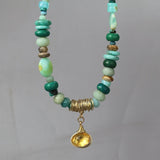 Citrine Pendant Necklace, Blue Gemstone Necklace, Beaded Necklace, Statement Necklace, Turquoise Aquamarine Necklace, Multi Stone Necklace