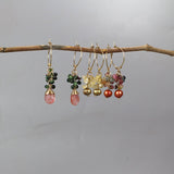 Hoop Earrings Gemstone, Cluster Hoop Earrings, Ruby Zoisite Earrings, Cherry Quartz Drop Earrings, Christmas Gift Ideas, Boho Earrings