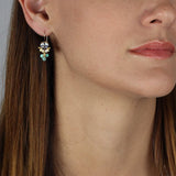 Petite Cluster Earrings, Blue Zirco Earrings, Gemstone Earrings, Pearl Jewelry, Tiny Drop Earrings, Amazonite Earrings, Pearl Earrings