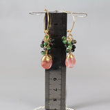 Hoop Earrings Gemstone, Cluster Hoop Earrings, Ruby Zoisite Earrings, Cherry Quartz Drop Earrings, Christmas Gift Ideas, Boho Earrings