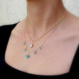 Blue Amazonite Necklace, Cluster Necklace, Layering Necklace, Bridesmaid Gift, Wedding Necklace, Layered Necklace, Amazonite Jewelry