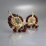 Garnet Gold Filled Cherkes Earrings