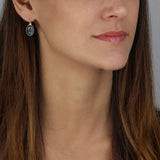 Oval Labradorite Wire Wrapped Earrings