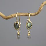 14K Gold Labradorite Drop Earrings