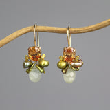 Champagne Zircon Jade Bee Earrings