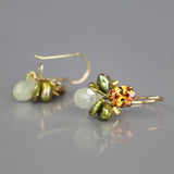 Champagne Zircon Jade Bee Earrings