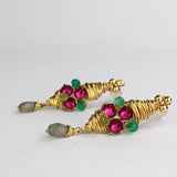 Third Eye stud Earrings with Pink Zircon