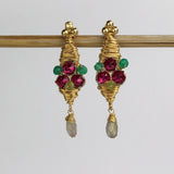 Third Eye stud Earrings with Pink Zircon
