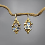 Moonstone Third Eye Earrings in Gold Filled