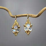 Moonstone Third Eye Earrings in Gold Filled