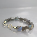 Silver Labradorite Black Thread Bracelet