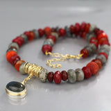 Labradorite Carnelain Eye Necklace