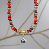 Labradorite Carnelain Eye Necklace