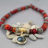 Labradorite Carnelain Eye Necklace