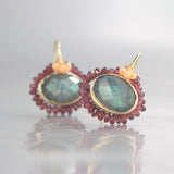 Faceted Labradorite Mandala Earrings