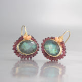 Faceted Labradorite Mandala Earrings