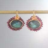 Faceted Labradorite Mandala Earrings