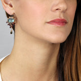 Labradorite Garnet Waterfall Earrings
