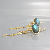 Labradorite Leaf Earrings