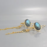 Labradorite Leaf Earrings
