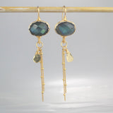 Labradorite Leaf Earrings