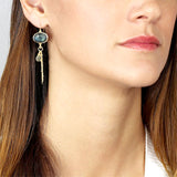 Labradorite Leaf Earrings