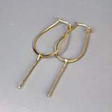 Gold Dangle Hoop Earrings
