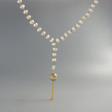 Pearl Long Lava Necklace