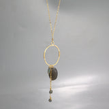 Long Labradorite Hoop Necklace